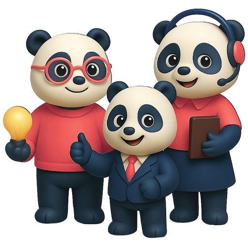 Paandaa ekibi: üç boyutlu panda maskotları